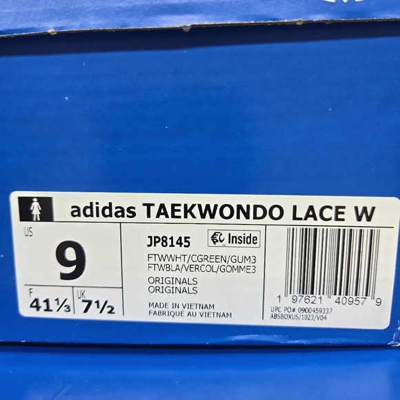 New adidas Taekwondo Cloud White Collegiate Green Gum Women's Shoes Size 9 - Picture 8 of 8